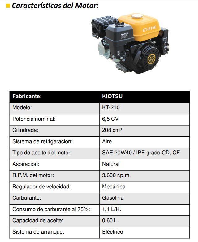 GENERADOR AYERBE 3100 MN A/E KIOTSU KT-168 - Imagen 5