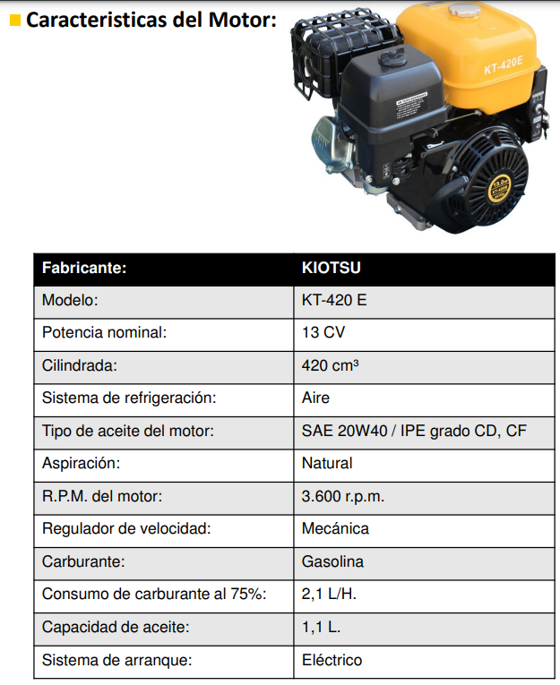 GENERADOR GASOLINA AYERBE 9500 KIOTSU MN ARRANQUE ELECTRICO - Imagen 5