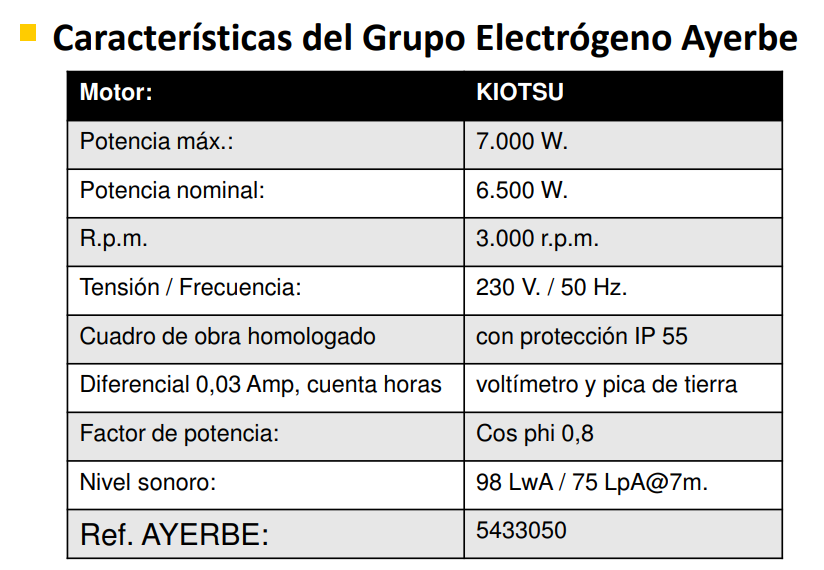 GENERADOR GASOLINA AYERBE LX7000 - Imagen 3