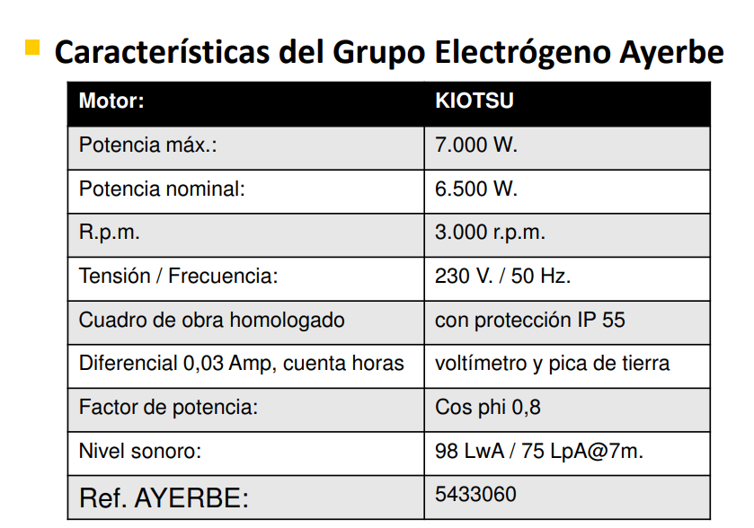 GENERADOR GASOLINA AYERBE LX7000 E - Imagen 3