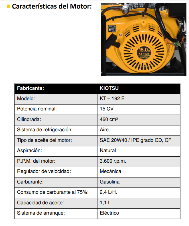 GENERADOR GASOLINA AYERBE ENERGEN EN8500E - Imagen 4