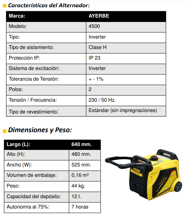 GENERADOR GASOLINA ENERGEN 4500 KT INVERT E - Imagen 5