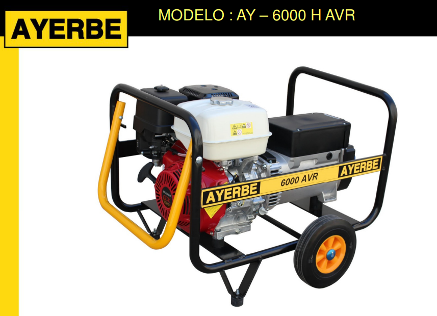 GENERADOR GASOLINA AYERBE 6000 AVR - Imagen 2
