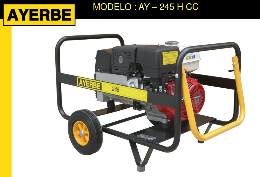 GRUPOS ELECTRÓGENOS Y MOTOSOLDADURAS - AYERBE 245 H – CC - Imagen 2