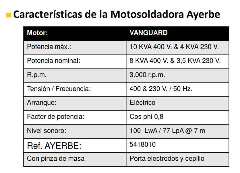 GRUPOS ELECTRÓGENOS Y MOTOSOLDADURAS - AYERBE 340 CC – V - Imagen 3