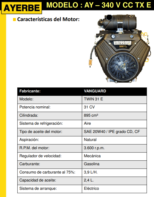GRUPOS ELECTRÓGENOS Y MOTOSOLDADURAS - AYERBE 340 CC – V - Imagen 5