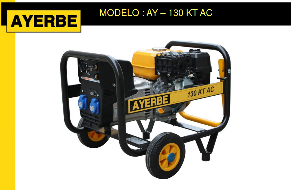 GRUPOS ELECTRÓGENOS Y MOTOSOLDADURAS - AYERBE 130 KT CA - Imagen 4