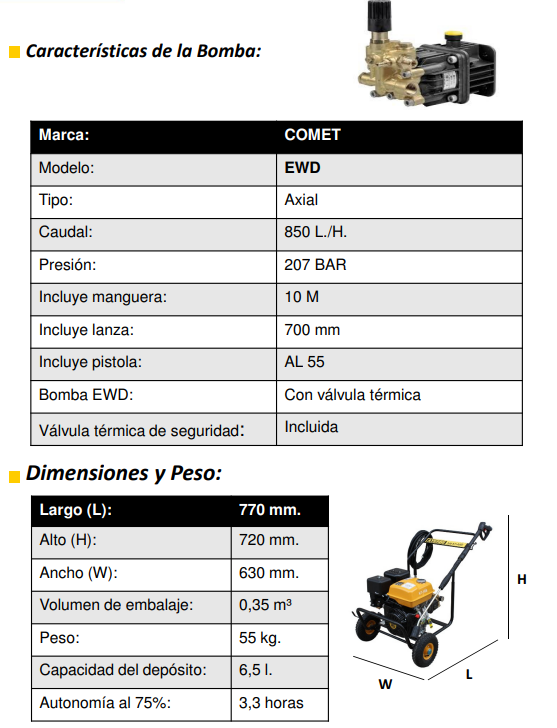 HIDROLIMPIADORAS ALTA PRESIÓN - AYERBE 200 KT-EWD HIDROLIMPIADORA - Imagen 5