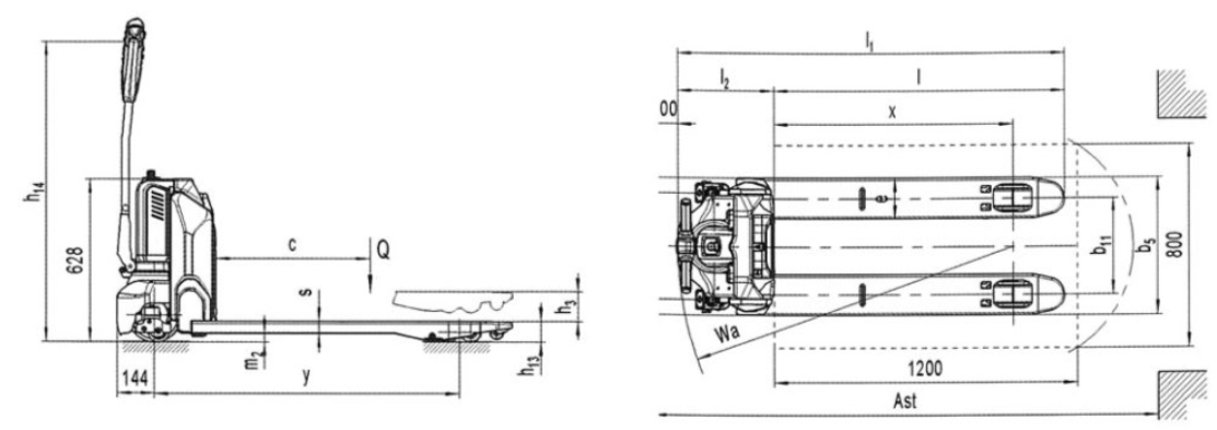 MANUTENCIÓN - TRANSPALETA ELECTRICA ELEQTRA 540 x 1150 – 2000 kg. - Imagen 2