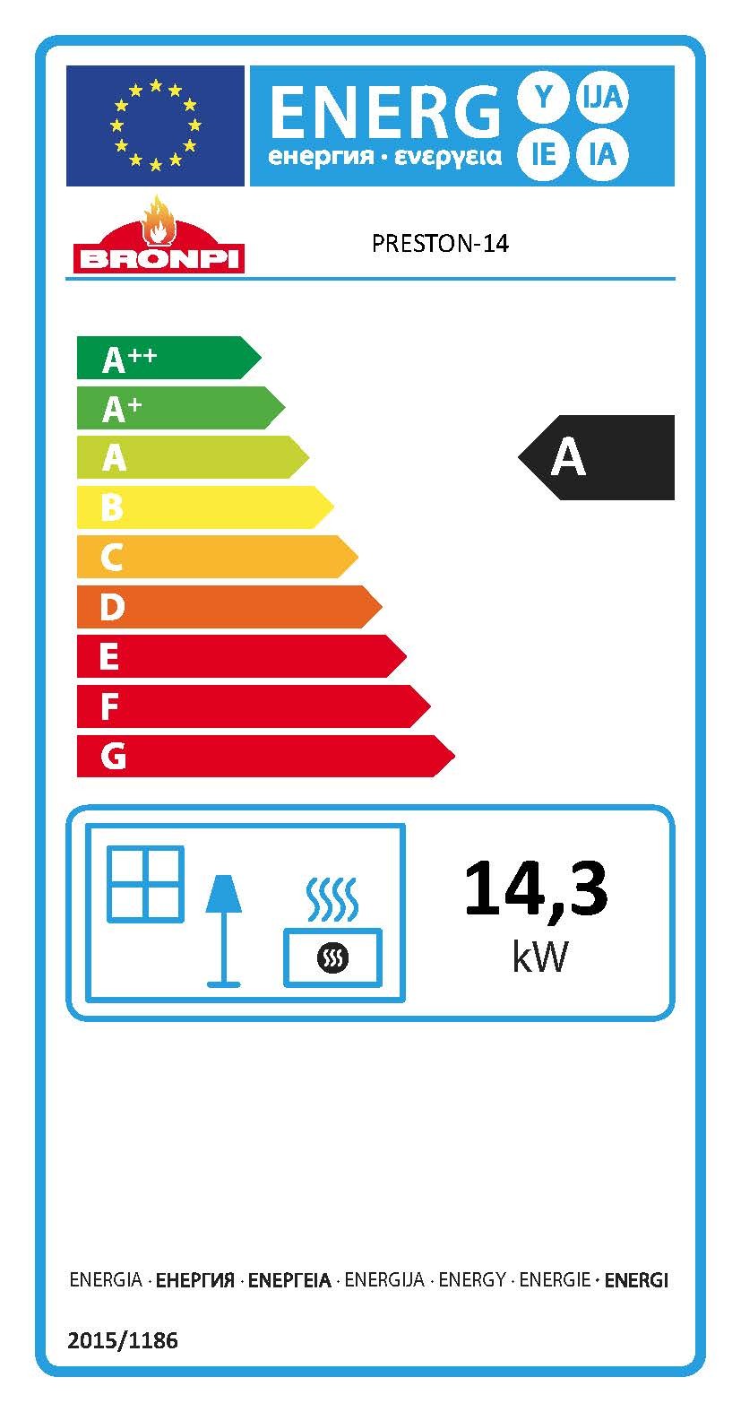 ESTUFA DE LEÑA FUNDICIÓN BRONPI MODELO PRESTON-14 KW - Imagen 4