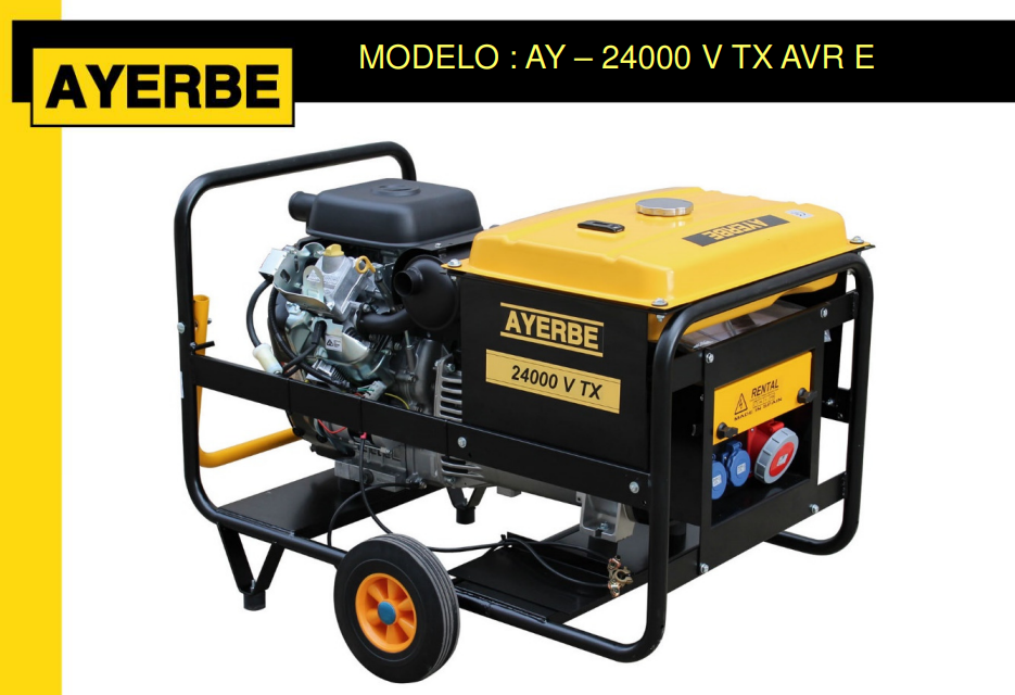 GRUPOS ELECTROGENOS 3000 r.p.m. GASOLINA - AYERBE 24000- TX AVR E - Imagen 3