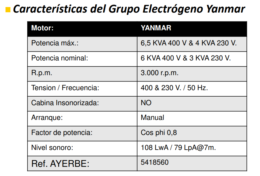 GRUPOS ELECTROGENOS 3000 R.P.M. DIESEL - AYERBE 6500 TX - Imagen 2