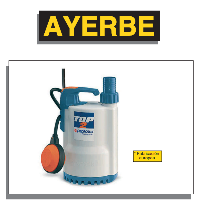 ELECTROBOMBAS SUMERGIBLES - AYERBE 220 TOP 2m - Imagen 2