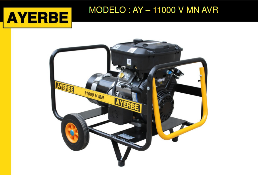 GRUPOS ELECTROGENOS 3000 r.p.m. GASOLINA - AYERBE 11000 V MN AVR - Imagen 2
