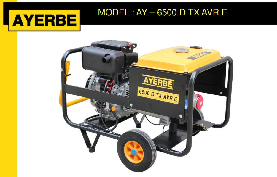 GRUPOS ELECTROGENOS 3000 R.P.M. DIESEL - AYERBE 6500 D TX AVR E - Imagen 2