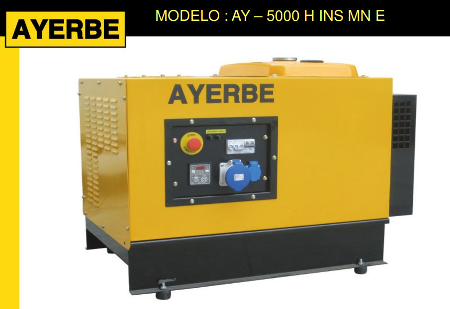 GRUPOS ELECTROGENOS 3000 r.p.m. GASOLINA - AYERBE 5000 H INS E - Imagen 2