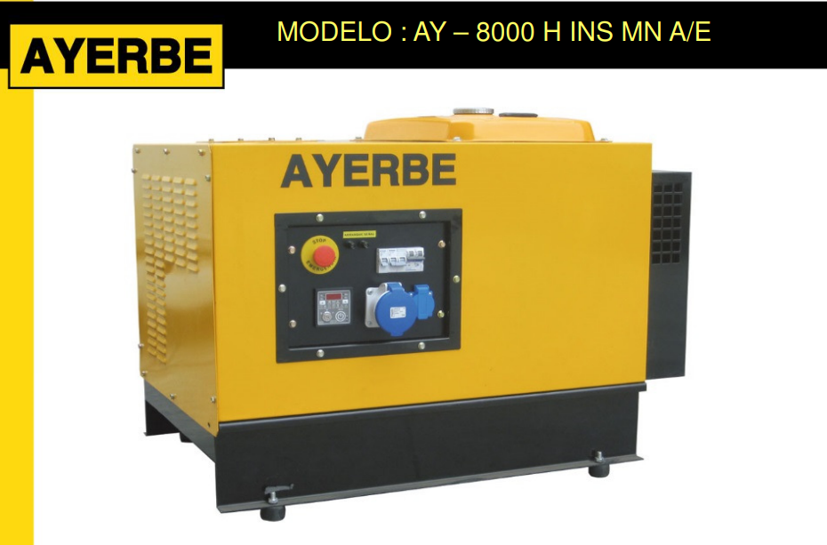 GRUPOS ELECTROGENOS 3000 r.p.m. GASOLINA - AYERBE 8000 H INS E - Imagen 2