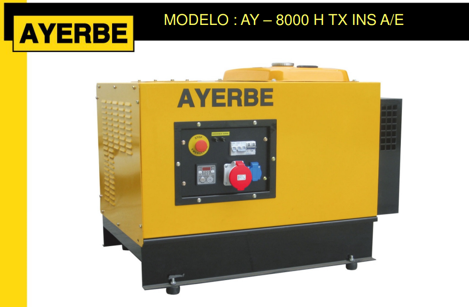 GRUPOS ELECTROGENOS 3000 r.p.m. GASOLINA - AYERBE 8000 H TX INS E - Imagen 2