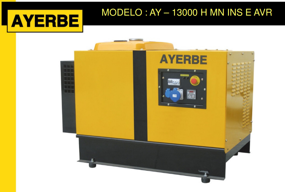 GRUPOS ELECTROGENOS 3000 r.p.m. GASOLINA - AYERBE 13000 H MN INS E - Imagen 2