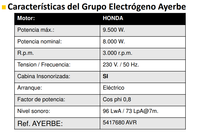 GRUPOS ELECTROGENOS 3000 r.p.m. GASOLINA - AYERBE 13000 H MN INS E - Imagen 3