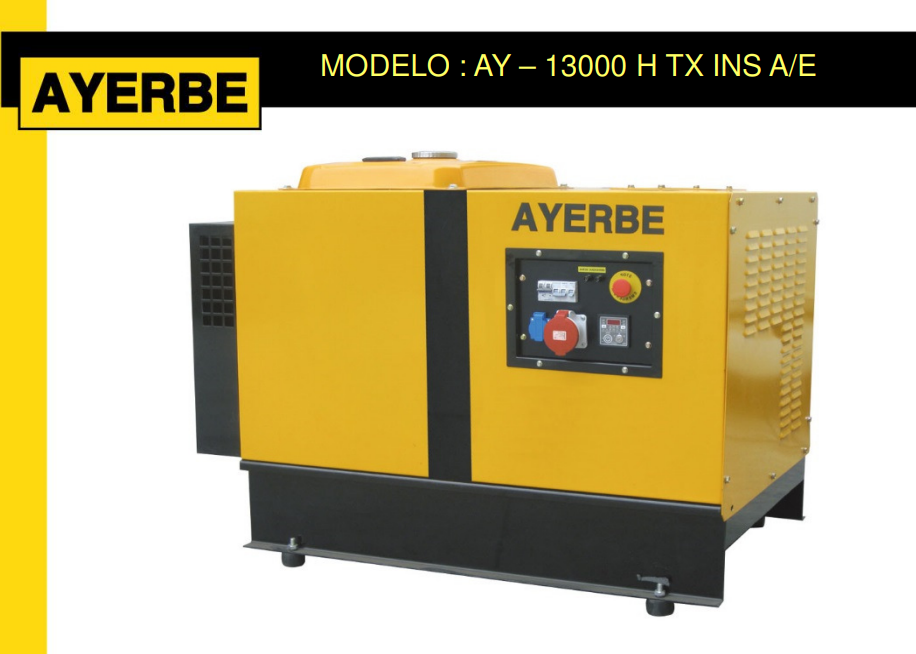 GRUPOS ELECTROGENOS 3000 r.p.m. GASOLINA - AYERBE 13000 H TX INS E - Imagen 2