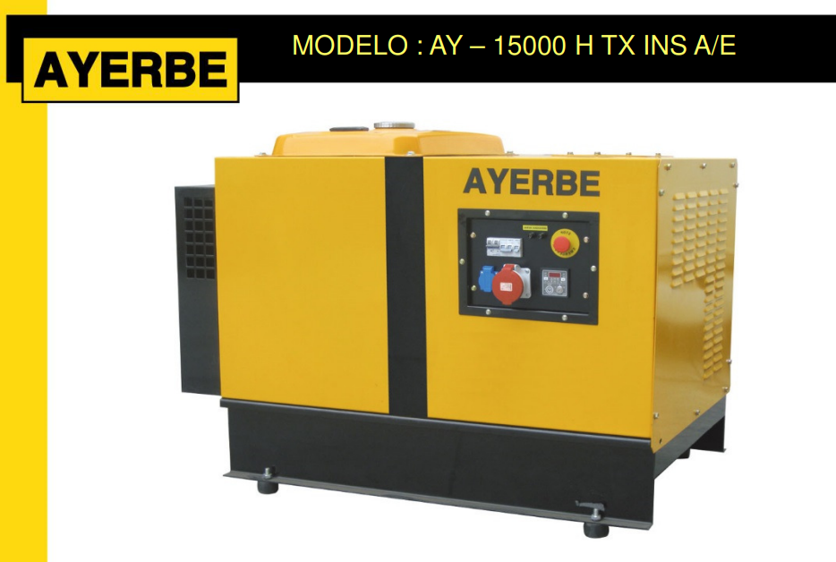 GRUPOS ELECTROGENOS 3000 r.p.m. GASOLINA - AYERBE 15000 H TX INS E - Imagen 2