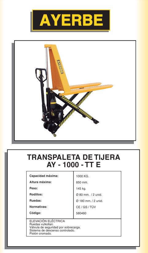 TRANSPALETA - AYERBE 1000-TT E - Imagen 3