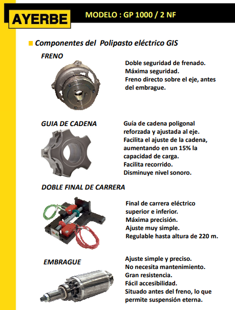 ELEVACIÓN - Polipasto GP1000 / 2 N - Imagen 3
