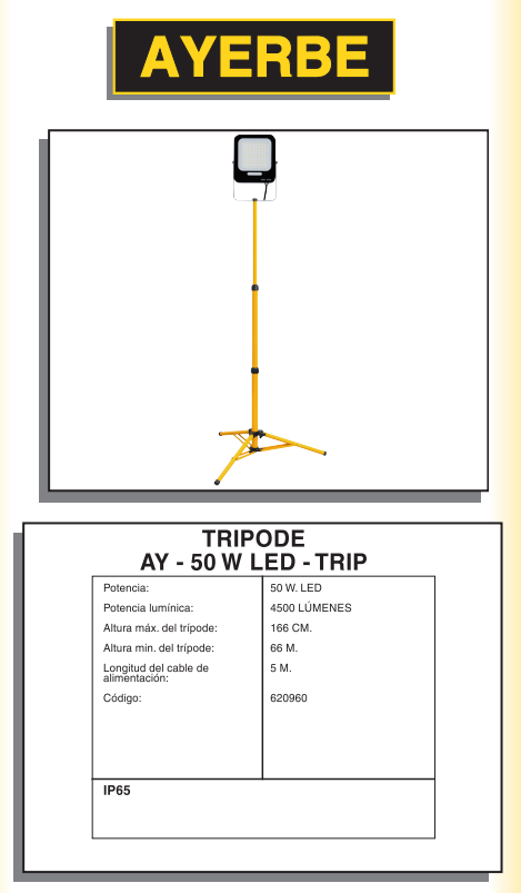 FOCOS LED Y TRÍPODES - AY – 50W LED – TRIP - Imagen 2