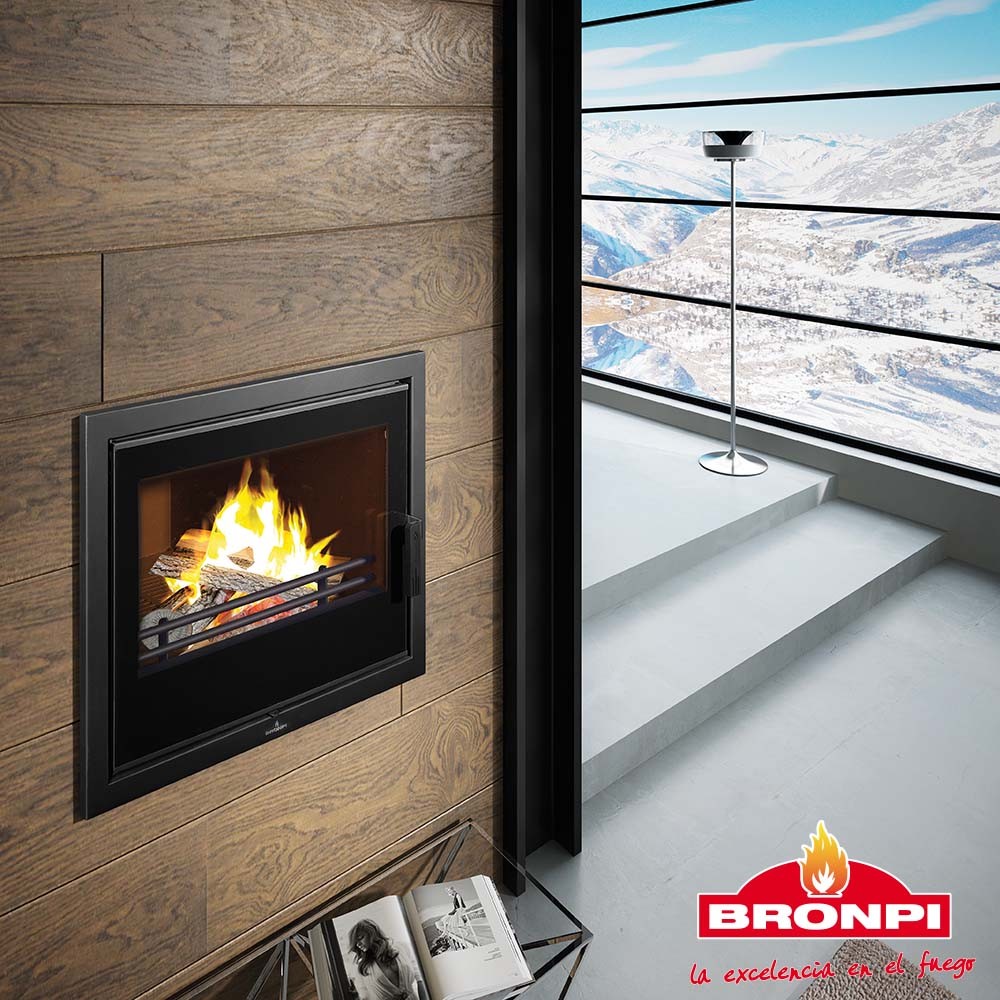 TERMOESTUFA DE LEÑA BRONPI INSERTABLE 27 KW HYDRO 80 - Imagen 2