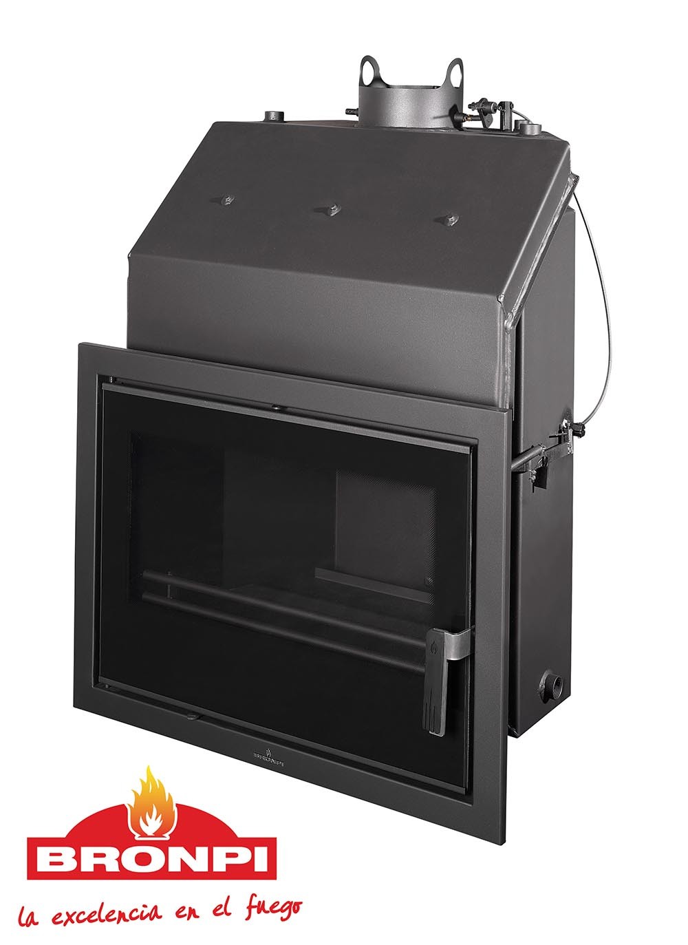 TERMOESTUFA DE LEÑA BRONPI INSERTABLE 27 KW HYDRO 80 - Imagen 3