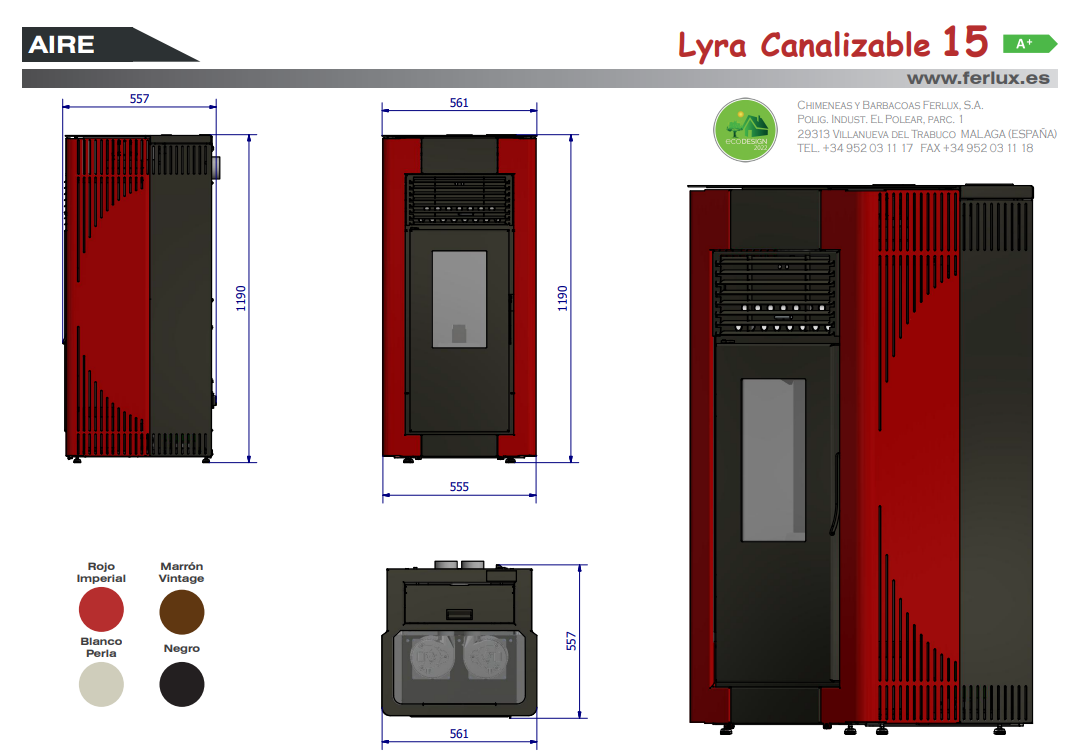 ESTUFA DE PELLETS LYRA 15 DE FERLUX - Imagen 4