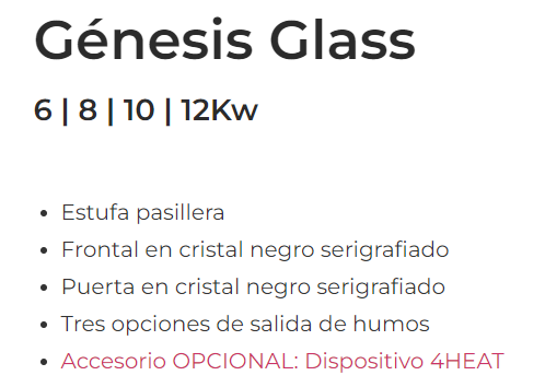 ESTUFA DE PELLETS GENESIS GLASS 10 DE FERLUX - Imagen 2