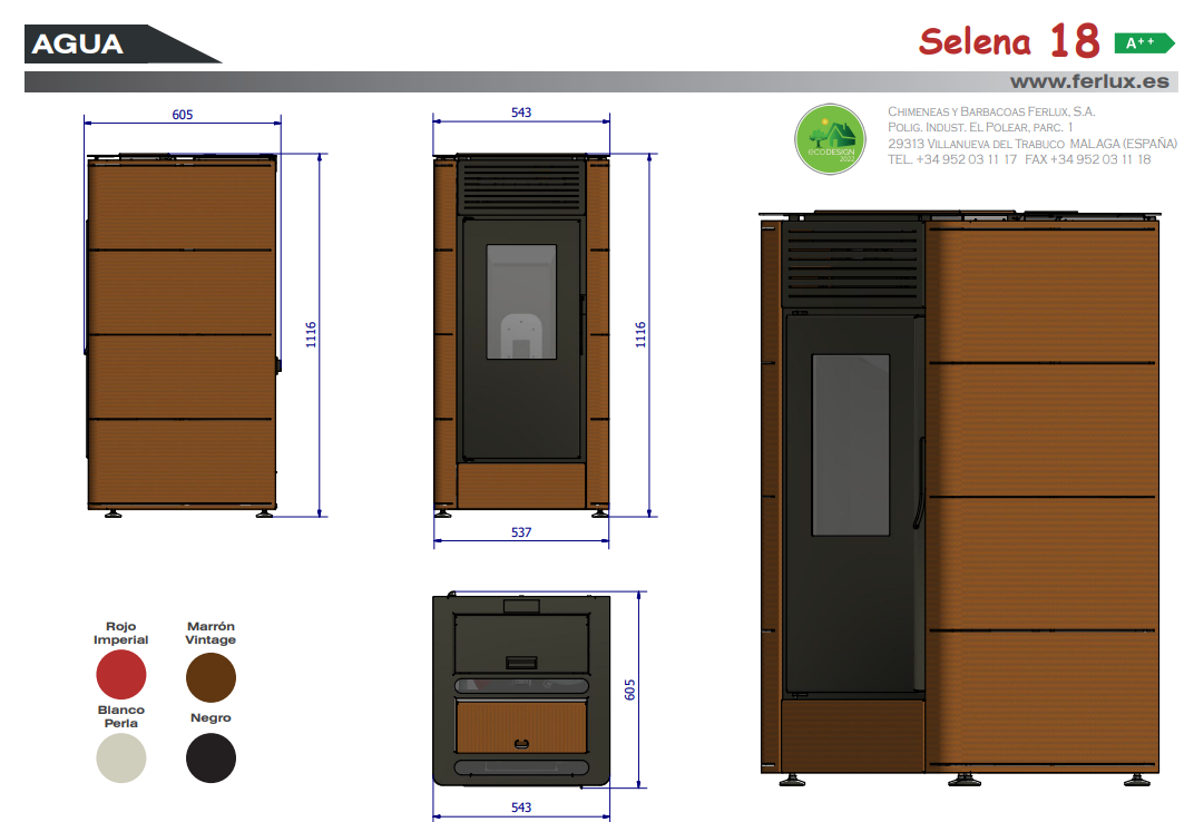 ESTUFA DE PELLETS SELENA 18 DE FERLUX - Imagen 5