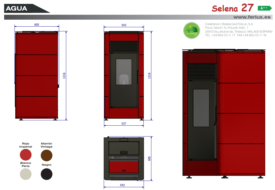 ESTUFA DE PELLETS SELENA 27 DE FERLUX - Imagen 6