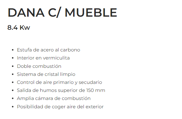 ESTUFA DE FERLUX MODELO DANA Mueble - Imagen 2