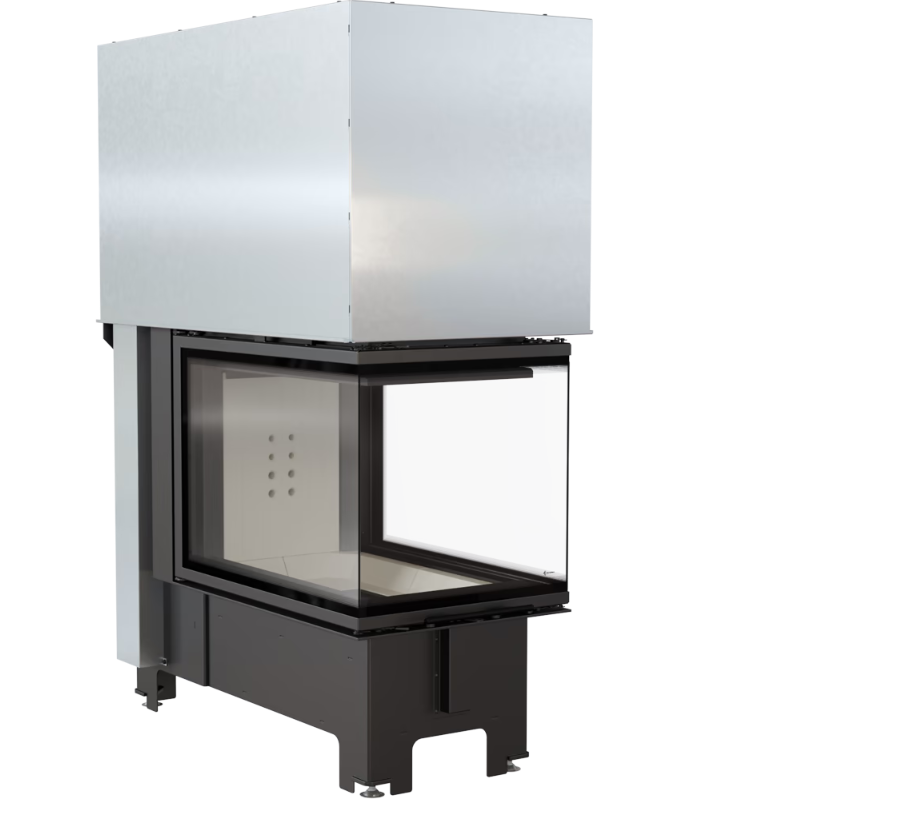 Chimenea de leña de acero NBU izquierda derecha 11 kW Ø 200 puerta elevable - Imagen 3