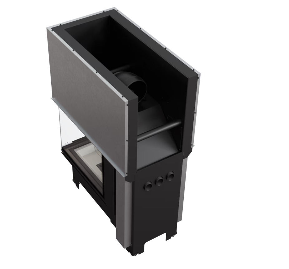 Chimenea de leña de acero NBU izquierda derecha 11 kW Ø 200 puerta elevable - Imagen 6
