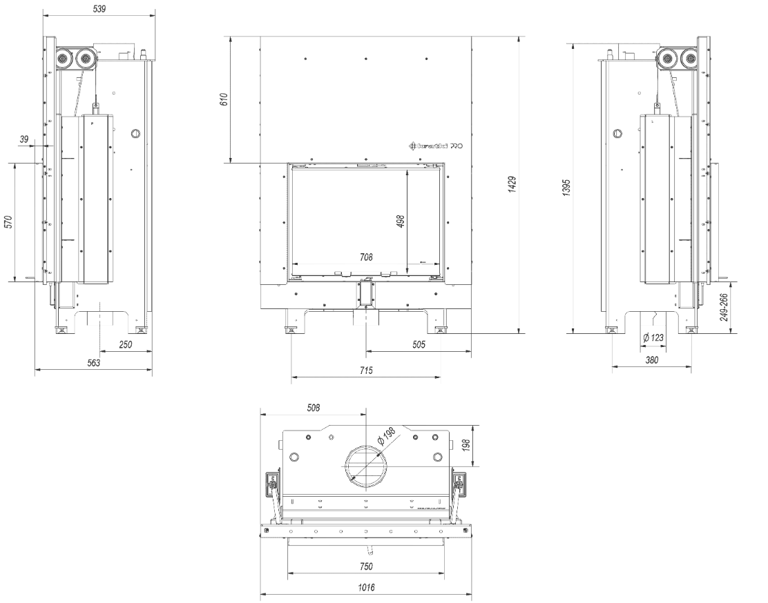 Chimenea de agua de leña KRATKI MBA 17 kW puerta elevable - Imagen 5