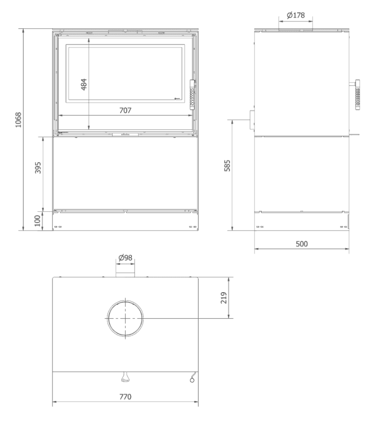Estufa de leña de acero KRATKI KARI 80 Ø 180 12 kW espacio de madera - Imagen 6