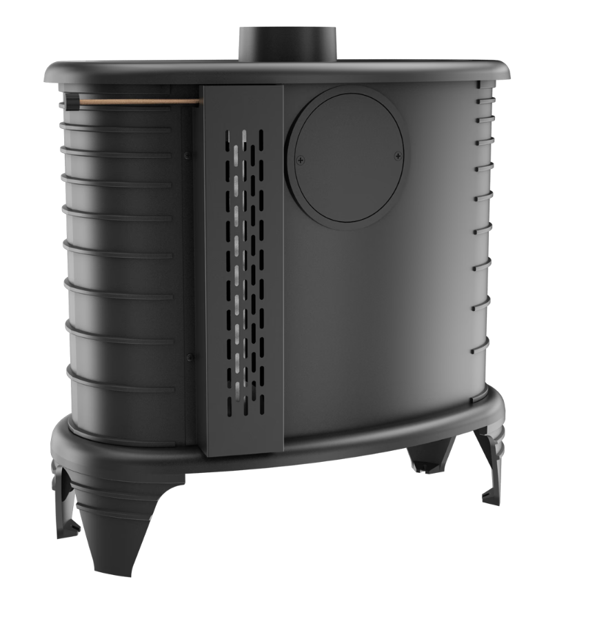 Estufa de leña de hierro fundido KRATKI K8 Control automático del aire Ø 130 9 kW - Imagen 4
