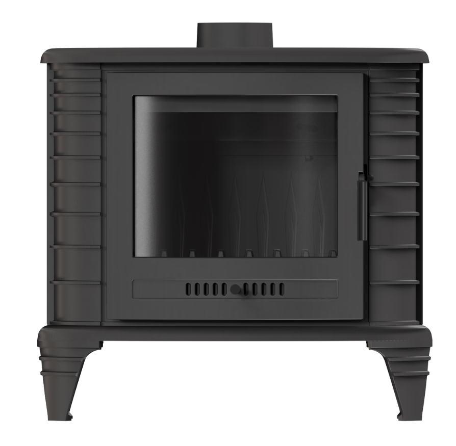 Estufa de leña de hierro fundido KRATKI K8 Control automático del aire Ø 130 9 kW - Imagen 2