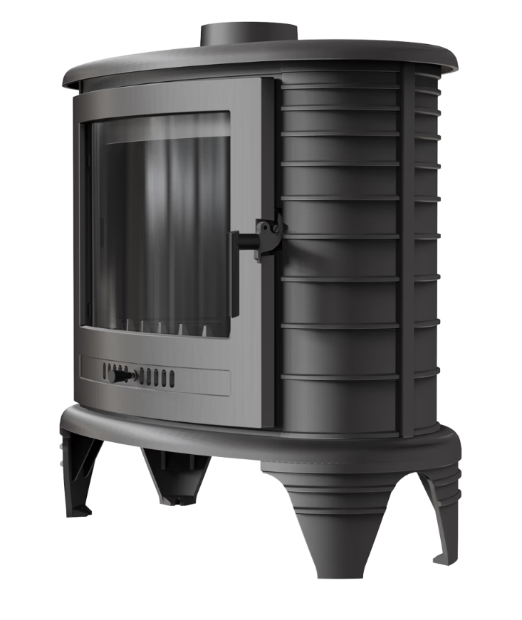 Estufa de leña de hierro fundido KRATKI K8 Control automático del aire Ø 130 9 kW - Imagen 3
