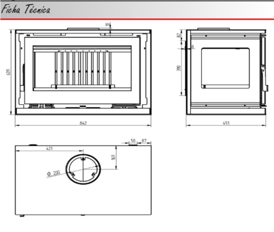ESTUFA DE LEÑA FM MODELO M-183 LK/K/FK (CON LEÑERO/PARA COLGAR) - Imagen 10