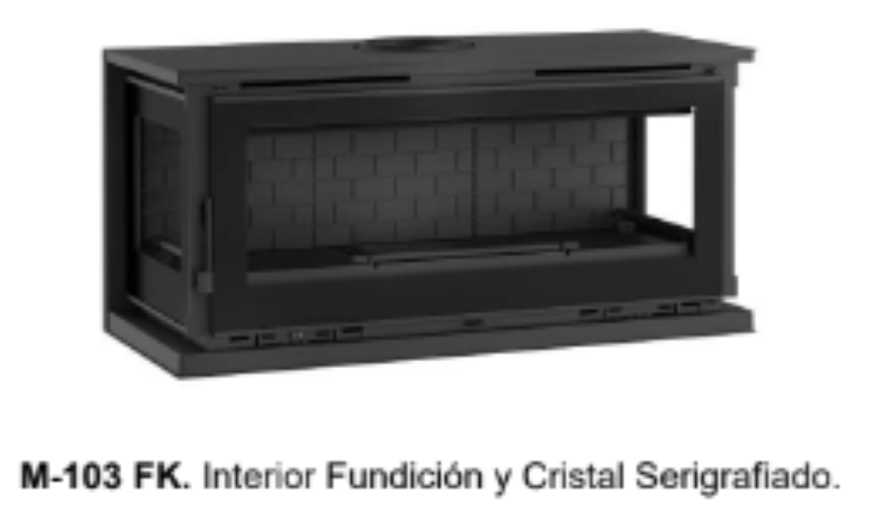 Estufa Leña con Leñero FM Modelo M-103 LK/K/FK - Imagen 3