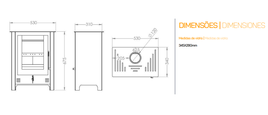 ESTUFA DE LEÑA SIN VENTILADOR METLOR MODELO VISO ECO - Imagen 4