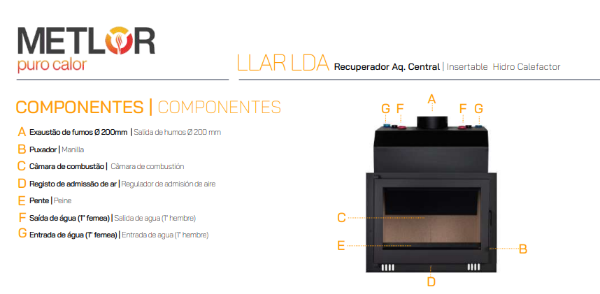 INSERTABLE DE LEÑA METLOR MODELO LLAR L LDA - Imagen 4