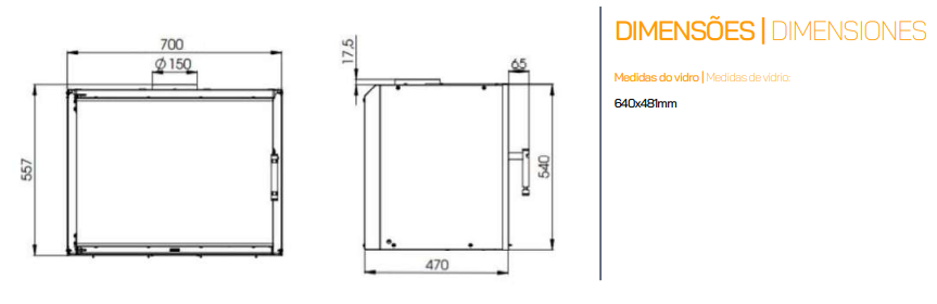 INSERTABLE DE LEÑA METLOR MODELO ELOS ECOLUX 70 - Imagen 3