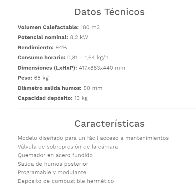ESTUFA DE PELLETS FABRICALOR MODELO CLASSIC 8 - Imagen 6
