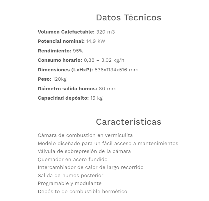 ESTUFA DE PELLETS FABRICALOR MODELO ELITE 15 - Imagen 5